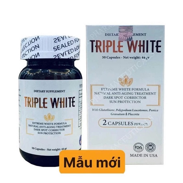 Viên uống hỗ trợ trắng da Dietary Supplement Triple White (mẫu mới)
