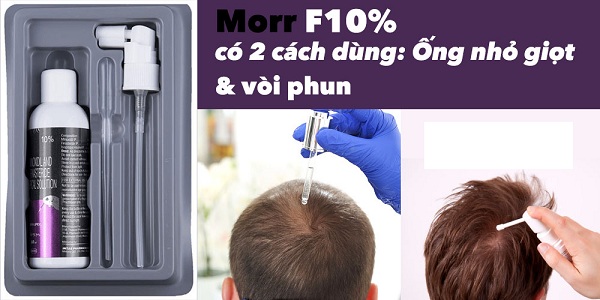 Morr F10% có 2 cách dùng: ống nhỏ giọt và vòi phun