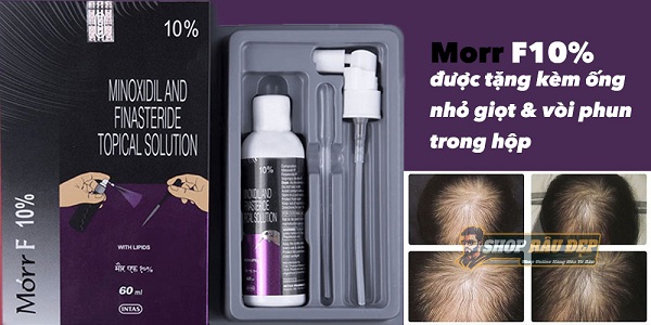 Xịt mọc tóc Minoxidil Morr F10% tặng kèm ống nhỏ giọt và vòi phun